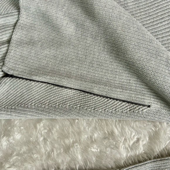 CABI DEEP V ZIP SIDE RIBBED SWEATER GRAY CLOUD XS - Picture 9 of 16